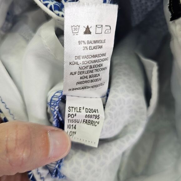 Dalia Blue Geometric Print Cropped Pants Size 6 - Picture 8 of 11